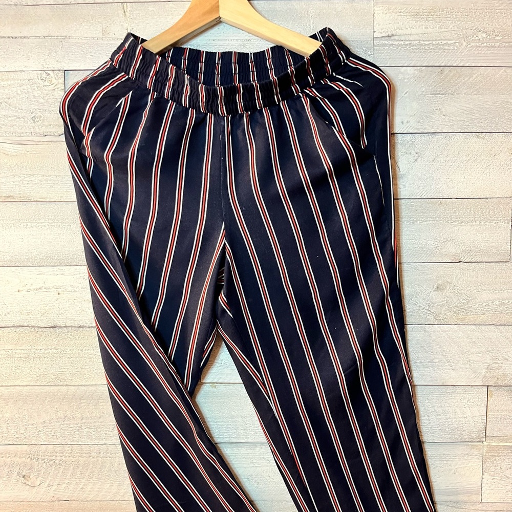 navy blue striped pants
